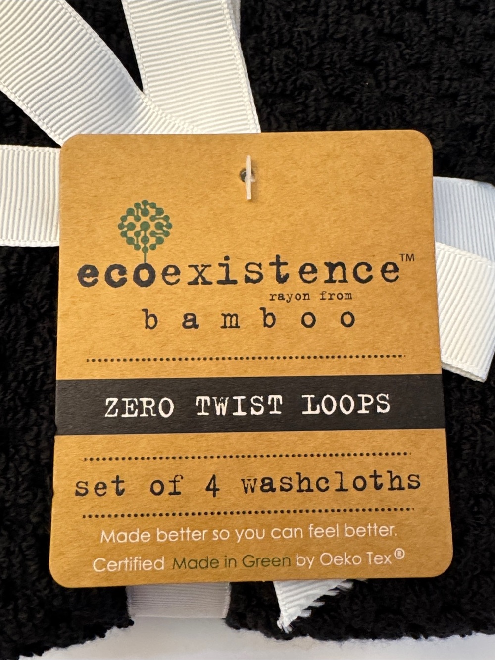 8pc ECOEXISTENCE Bamboo Zero Twist Loops Bath Towel Set - Caviar(Black) - Picture 11 of 11